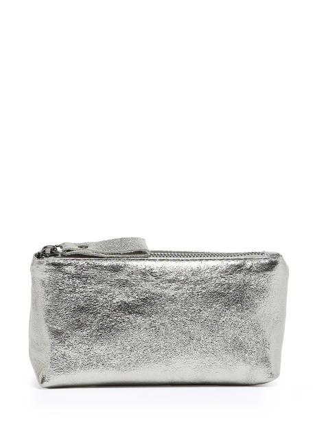 Trousse Zippée Nine Cuir Milano Argent nine NI22114N