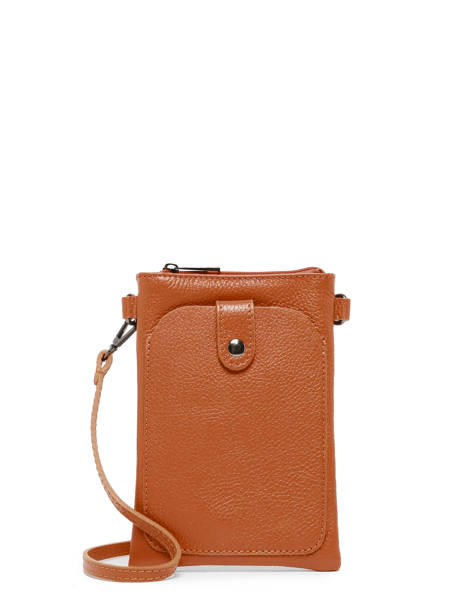 Leather Caviar Phone Bag Milano Brown caviar CA23061