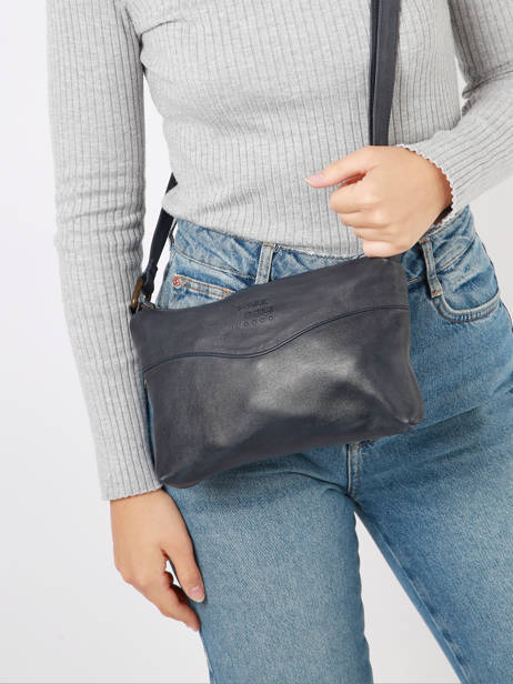 Shoulder Bag Cow Leather Basilic pepper Blue cow BCOW68 other view 1