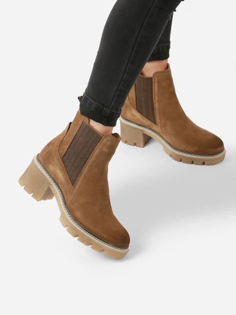 Chelsea Boots à Talon En Cuir Tamaris Marron women 41 vue secondaire 3