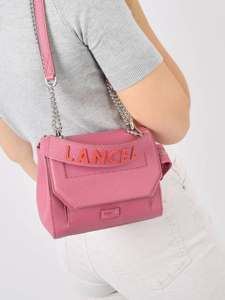 Small Leather Ninon Crossbody Bag Lancel Pink ninon A11745 other view 1
