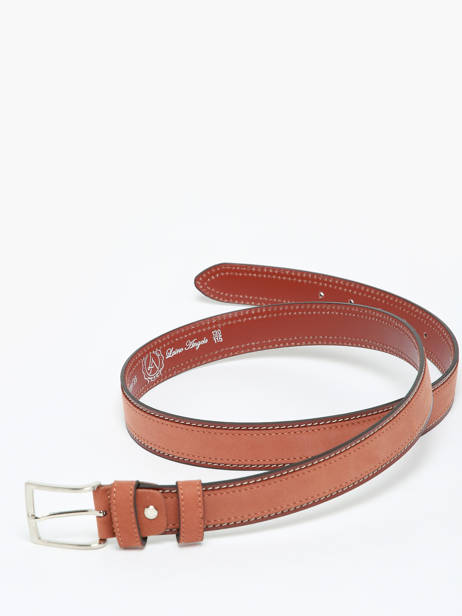 Men's Belt Jean Petit prix cuir Brown belt jeans 3709-35 other view 3