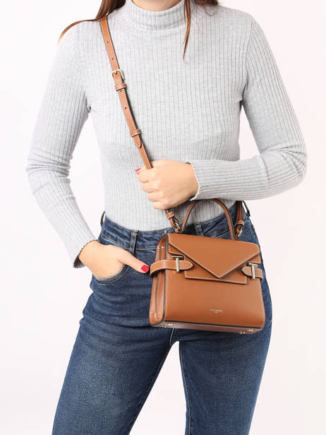 Small Grained Leather Emilie Crossbody Bag Le tanneur Brown emily TEMI1006 other view 1