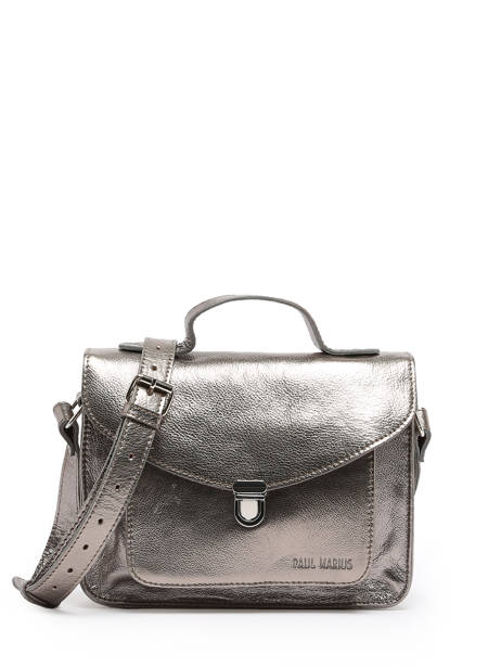 Sac  Mademoiselle George Cuir Paul marius Gris vintage GEORGE