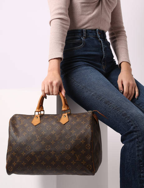 Preloved Louis Vuitton Handbag Speedy 35 Monogram Brand connection Brown louis vuitton AAZ0580 other view 1