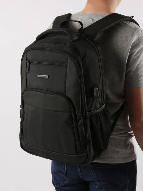 Backpack With Usb Port David jones Black business PC044 other view 1