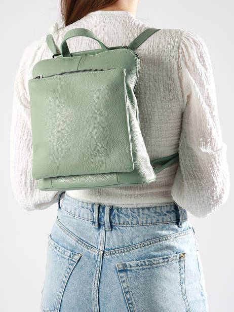 Shoulder Strap Backpack Milano Green caviar CA23067 other view 1