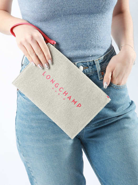 Longchamp Essential toile Clutches Red