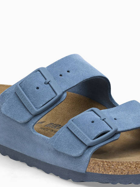 Slippers In Leather Birkenstock Blue women 1026820 other view 1