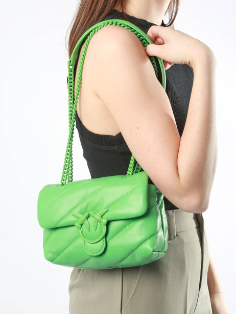 Shoulder Bag Love Bag Puff Leather Pinko Green love bag puff A1JO other view 1