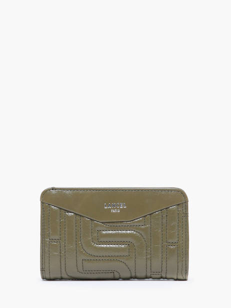 Wallet Leather Lancel Green midi minuit A12519