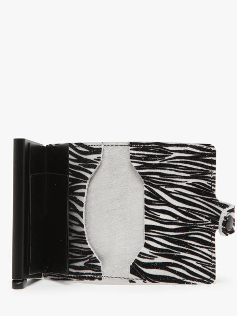 Porte-cartes Mini Zébra Cuir Secrid Noir animal MZE vue secondaire 2