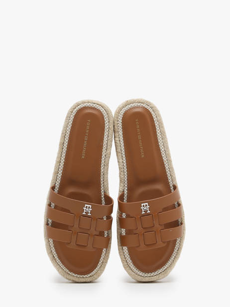 Slippers In Leather Tommy hilfiger Brown women 7745GQS other view 2
