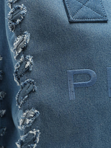 Sac Porté épaule Logo Shopper Coton Pinko Bleu logo shopper A1WT vue secondaire 5