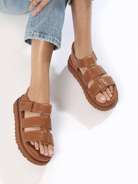 Sandals In Leather Ugg Brown women 1154650 other view 2