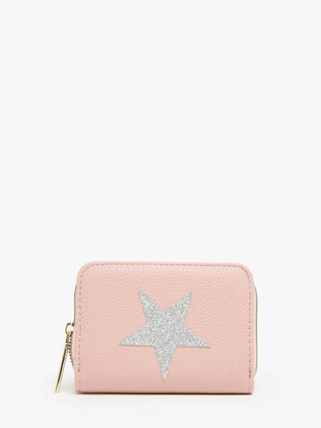 Coin Purse With Card Holder Miniprix Pink star 78SM2560