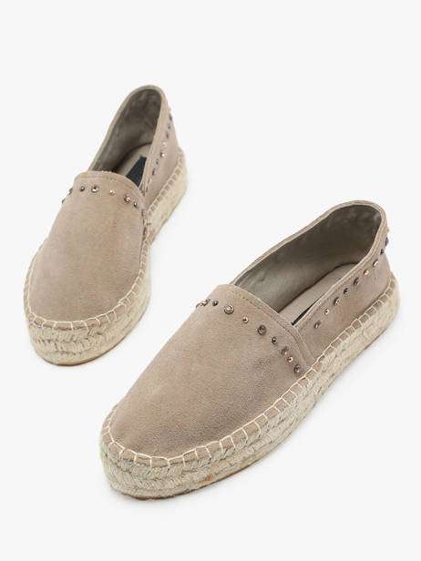 Espadrilles In Leather Colors of california Beige women HCESPA10 other view 2