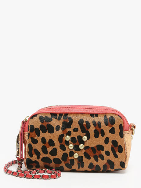 Leather Leopard Crossbody Bag Virginie darling Pink make up MMUSMINC