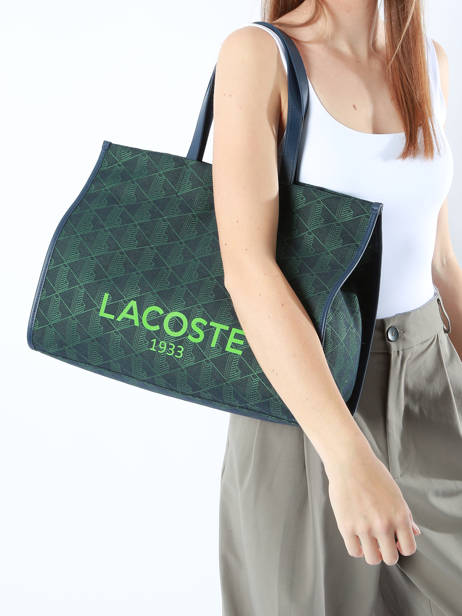 Sac Porté Main Heritage Monogramme Coton Lacoste Bleu heritage monogramme NF4515HK vue secondaire 1