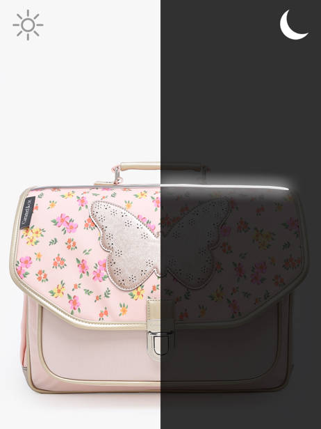 2-compartment Satchel Caramel et cie Pink boheme FI other view 5