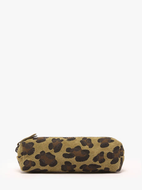 Pouch Leather Milano Green velvet leopardo VL22116