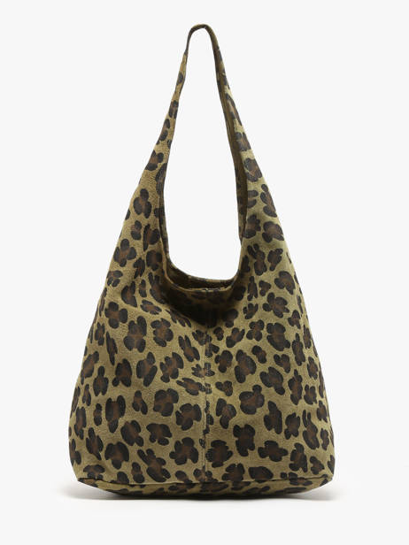 Shoulder Bag Velvet Leopardo Leather Milano Green velvet leopardo VL24062