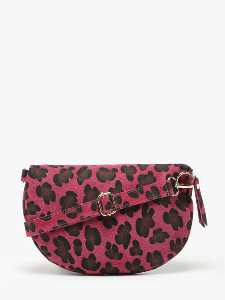 Sac Banane Milano Rose velvet leopardo VL21123 vue secondaire 4