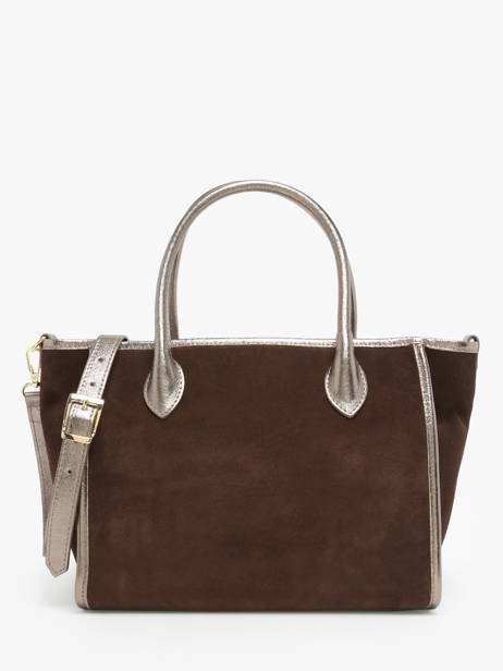 Handbag Velvet Leather Milano Brown velvet VE24062