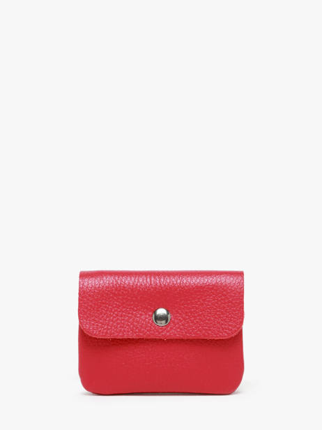 Porte-monnaie Cuir Milano Rouge caviar CA23092