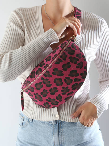 Belt Bag Milano Pink velvet leopardo VL21123 other view 1