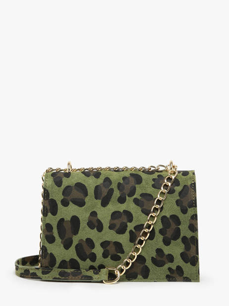 Shoulder Bag Velvet Leopardo Leather Milano Green velvet leopardo VL21121 other view 4