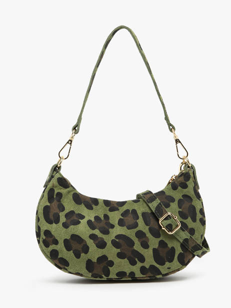 Shoulder Bag Velvet Leopardo Leather Milano Green velvet leopardo VL24061 other view 4