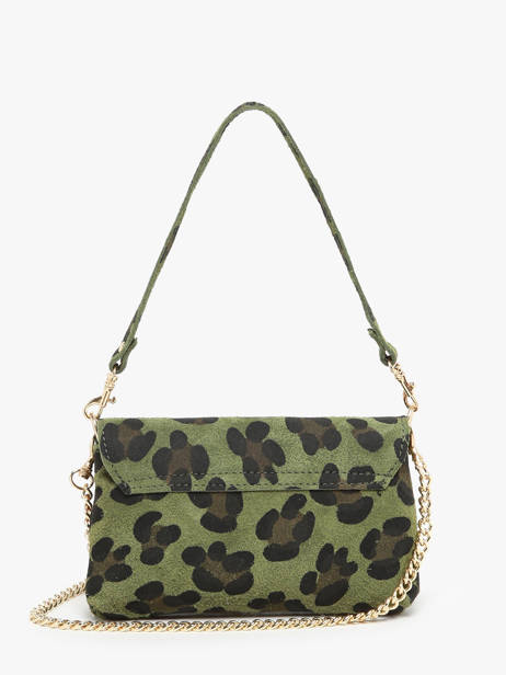 Shoulder Bag Velvet Leopardo Leather Milano Green velvet leopardo VL24063 other view 4