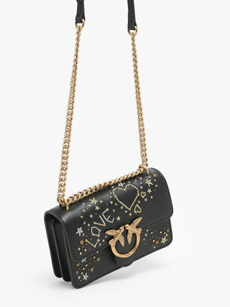 Sac Bandoulière Love Bag Icon Cuir Pinko Noir love bag icon A1YW vue secondaire 1