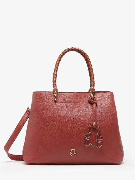 Handbag Tresse Lulu castagnette Red tresse VERA