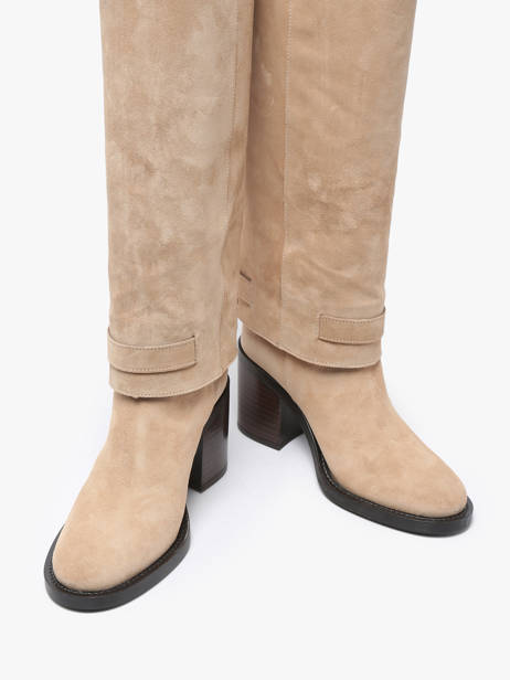 Bottes à Talon Selena En Cuir Alpe Beige accessoires 52841122 vue secondaire 4