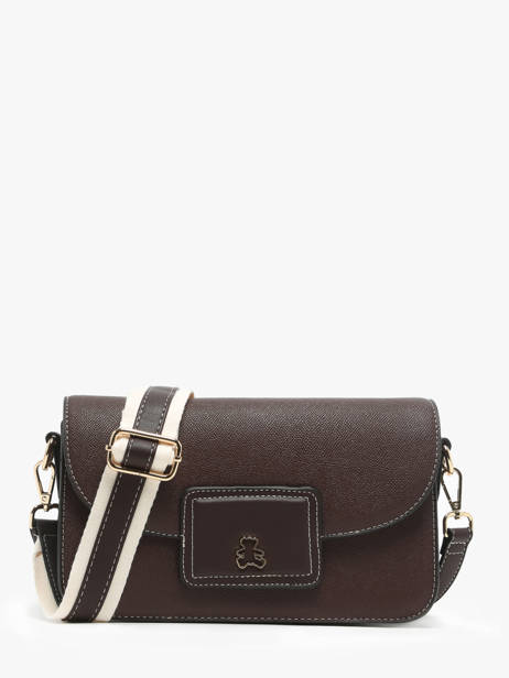 Shoulder Bag Saffiano Lulu castagnette Brown saffiano WALFROY