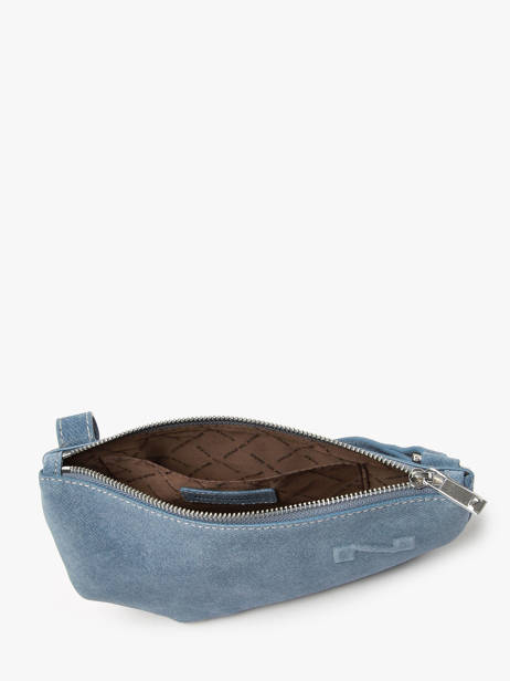 Sac Bandoulière City Perle Denim Cuir Nathan baume Bleu denim 1000D vue secondaire 3