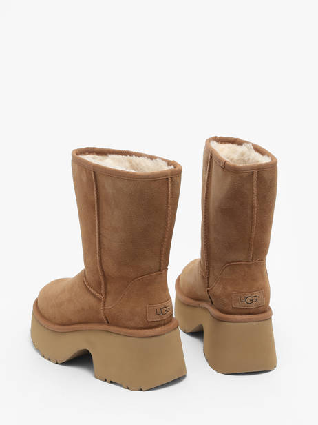 Bottes à Talon Classic Short New Height En Cuir Ugg Marron accessoires 1158310 vue secondaire 3