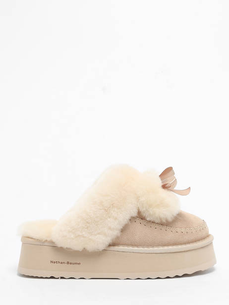 Slippers In Leather Nathan baume Beige accessoires 242N7501