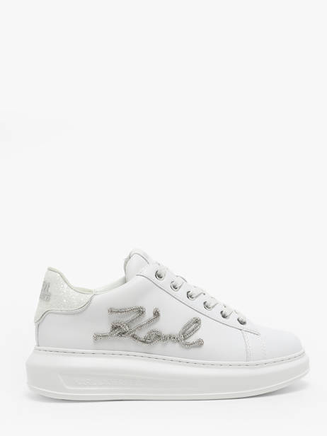 Sneakers Kapri Signiature In Leather Karl lagerfeld White women KL62510G