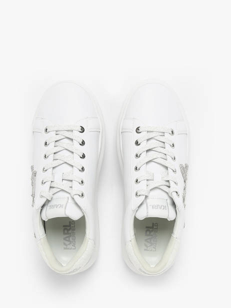 Sneakers Kapri Signiature En Cuir Karl lagerfeld Blanc women KL62510G vue secondaire 4