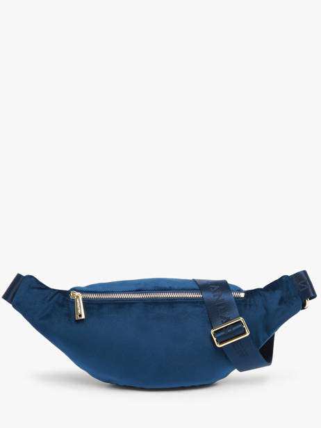 Sac Banane Lancaster Bleu velvet matelasse 17 vue secondaire 4