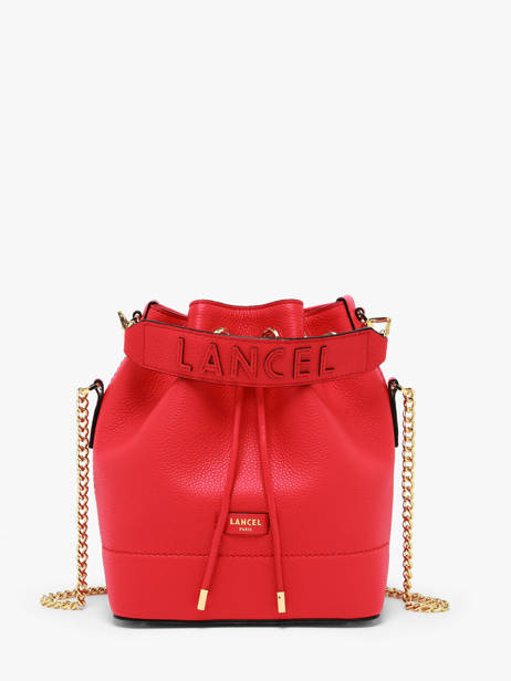 Small Leather Bucket Bag Ninon Lancel Red ninon A10922