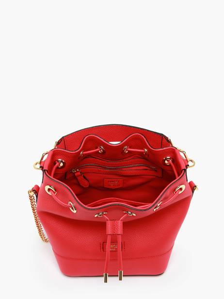 Small Leather Bucket Bag Ninon Lancel Red ninon A10922 other view 3