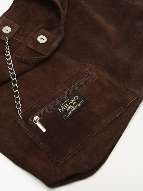 Shopping Bag Velvet Leather Milano Brown velvet VE24062B other view 1