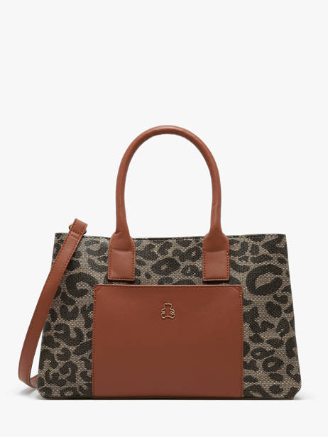 Shoulder Bag Leopard Lulu castagnette Brown leopard TOURRIER