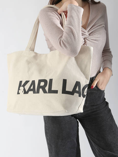 Cabas K Essential Coton Karl lagerfeld Beige k essential 246W3886 vue secondaire 1