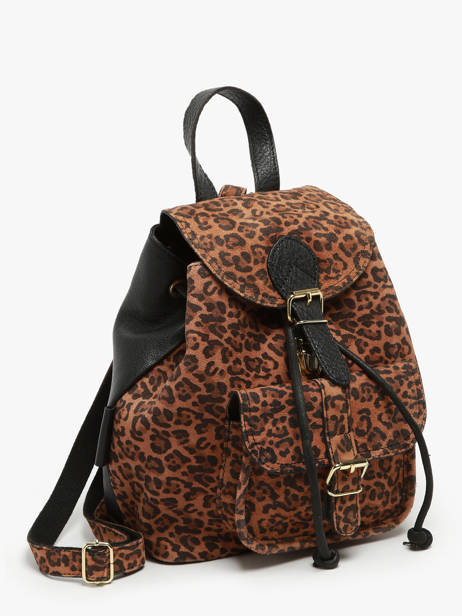 Backpack Paul marius Black leopard BAROULEO other view 2