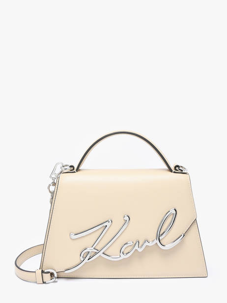 Sac Bandoulière K Signature Cuir Karl lagerfeld Beige k signature A1W30036